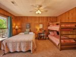 Bedroom with Queen Size Bed & Single Bunk Beds